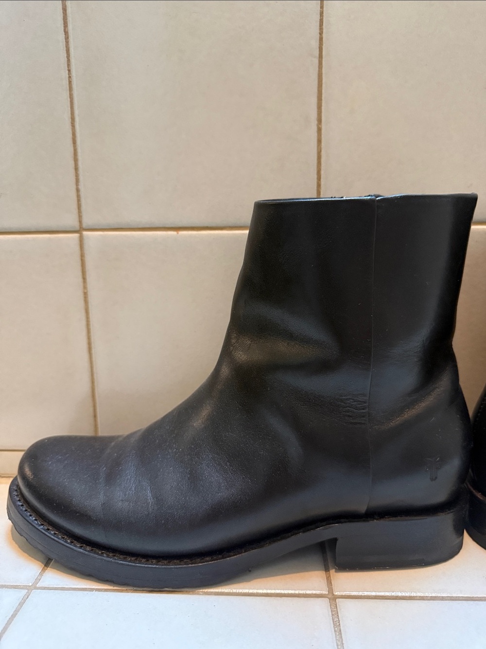 Frye Black Leather Ankle Booties